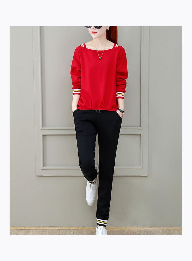 Generic Sports Wear Loose Casual Top And Drawstring Pants Spring Early Autumn Leisure Suits Gray  - Image 3