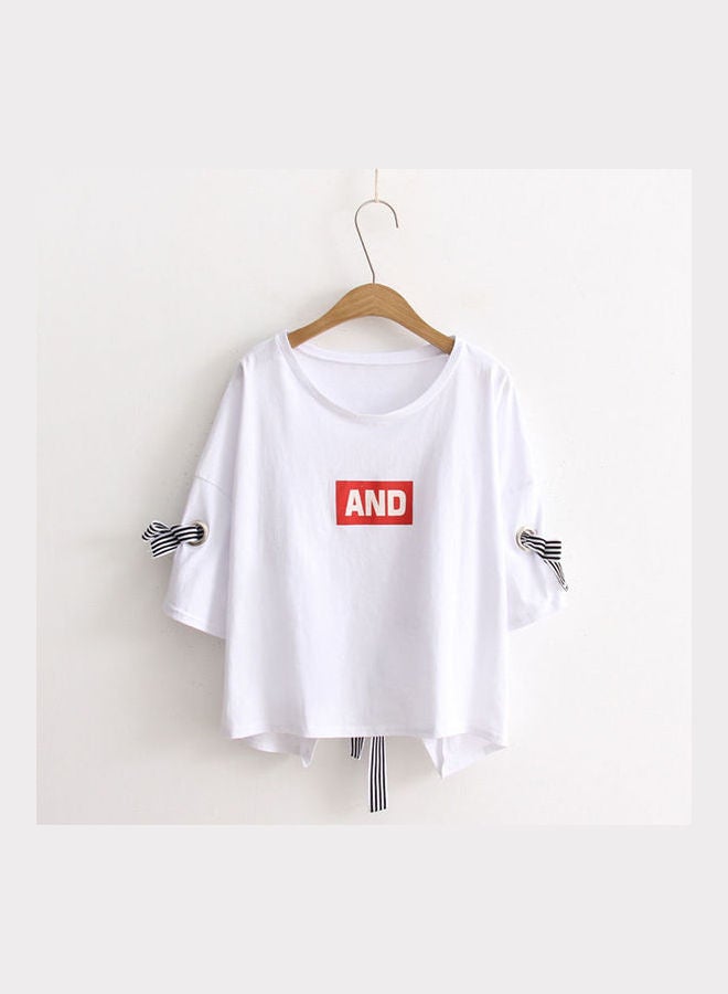 Crew Neck Casual T-Shirt White - Image 1