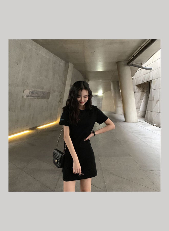 Summer Dress Pullover High Waist Short Sleeve Clothing Black  - Image 4
