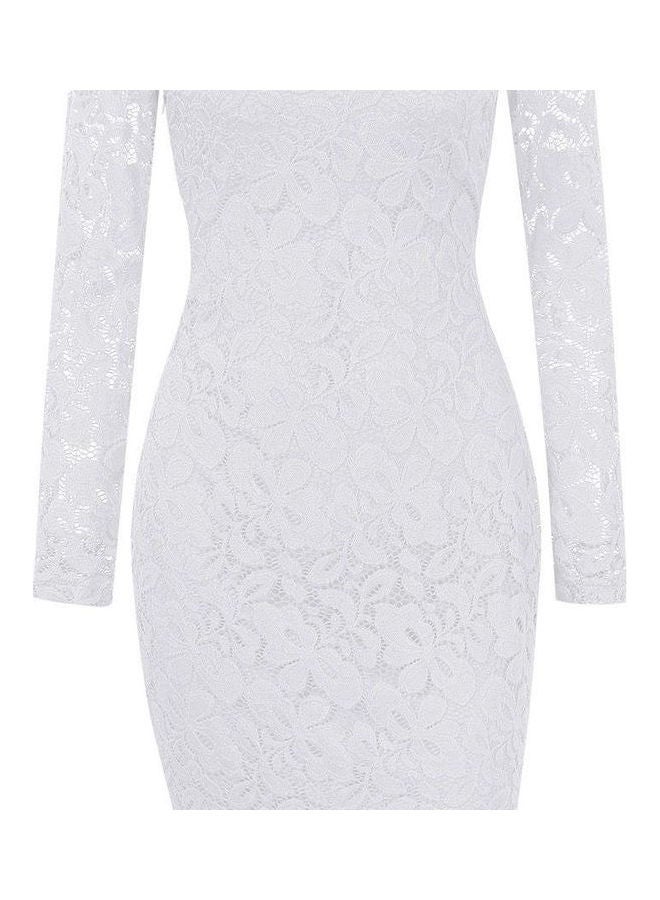 Elegant Floral Lace Dress Black  - Image 2