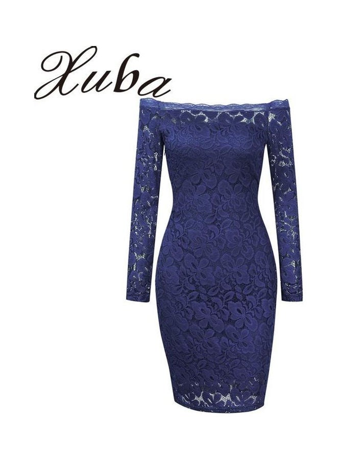 Elegant Floral Lace Dress Black  - Image 4