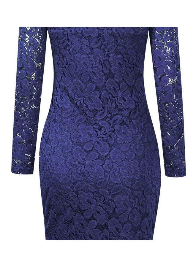 Elegant Floral Lace Dress Black  - Image 5