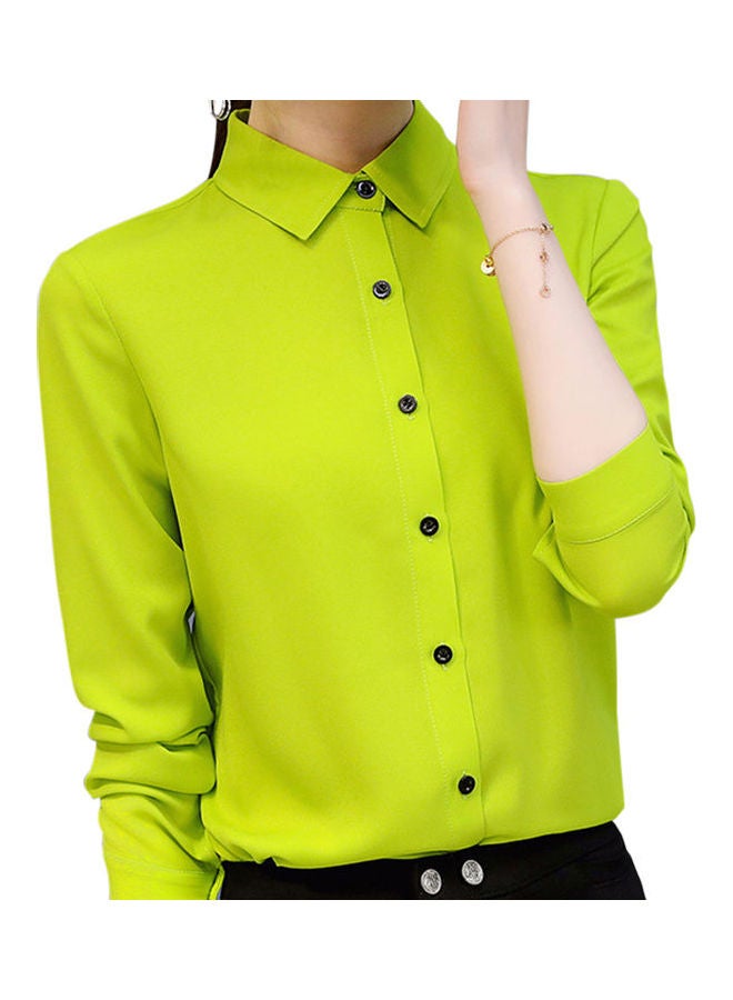 Slim Fit Fashionable All Matching Shirt Green - Image 1