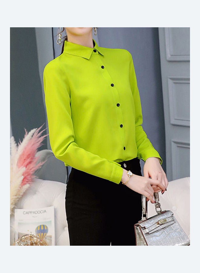 Slim Fit Fashionable All Matching Shirt Green - Image 3