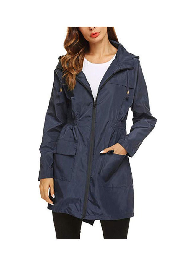 Waterproof Lightweight Long Sleeve Pocket Hooded Sweatshirt Coat Green  - Image 3