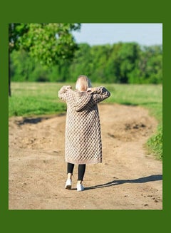 Generic Women Winter Fashion Long Knitting Sweater Coat Solid Colour Loose Warm Hoodie Cardigan Khaki  - Image 5