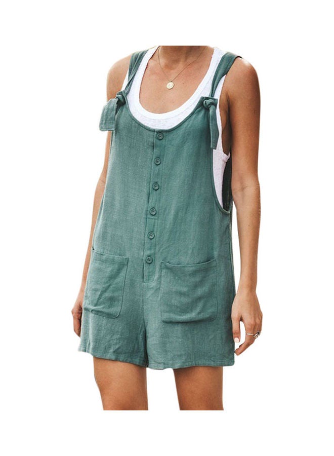 Solid Color Patch Pockets Lace dark green  - Image 1