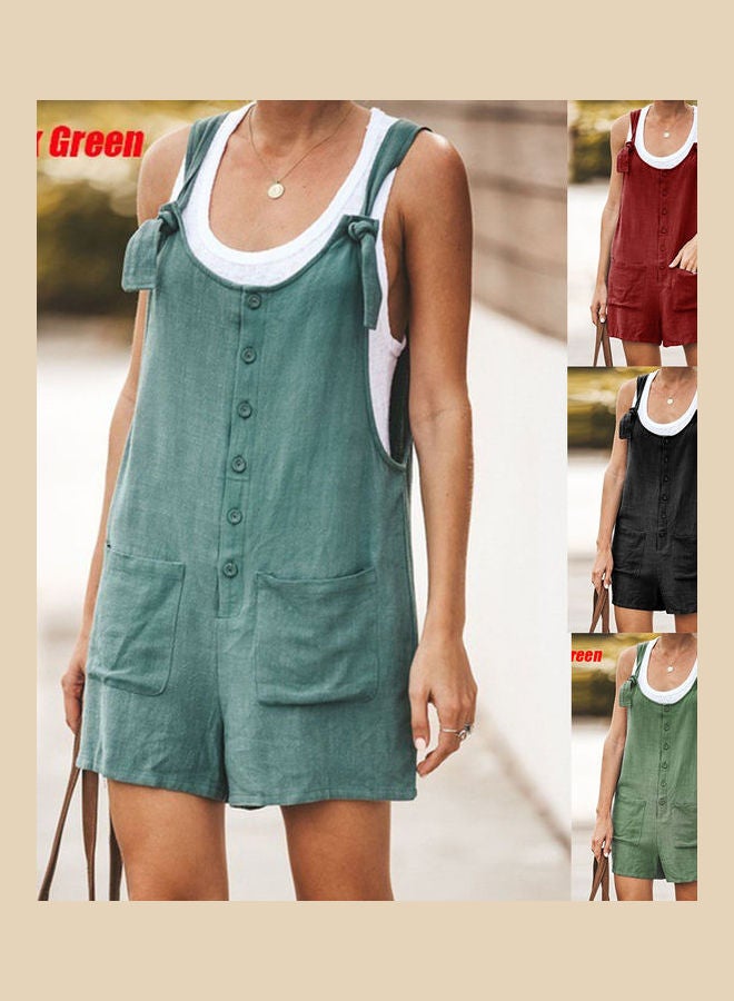 Solid Color Patch Pockets Lace dark green  - Image 2