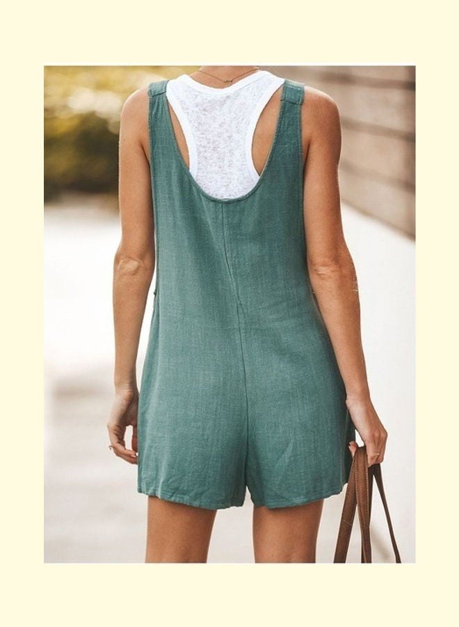 Solid Color Patch Pockets Lace dark green  - Image 3