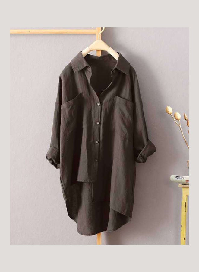 Long Sleeves Dual Pockets Shirt blue - Image 4