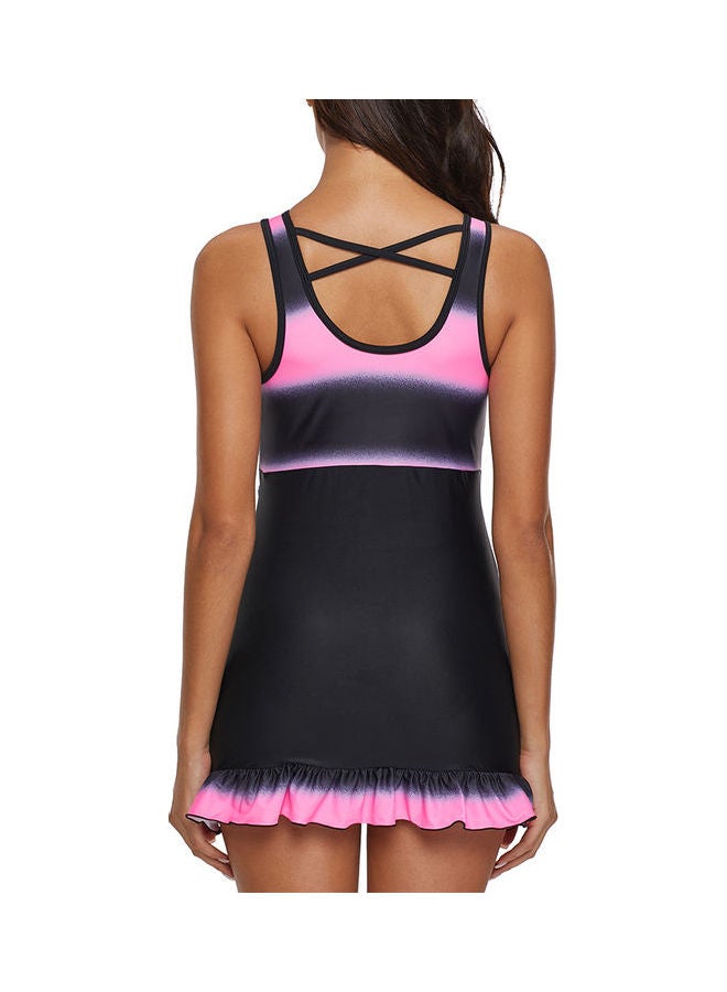 Gradient Deep V Swimsuit Pink/Black  - Image 4