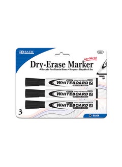Bazic 3-piece Chisel Tip Dry-Erase Markers Black 