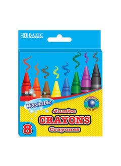 Bazic 8 Color Washable Premium Jumbo Crayons Multicolour 