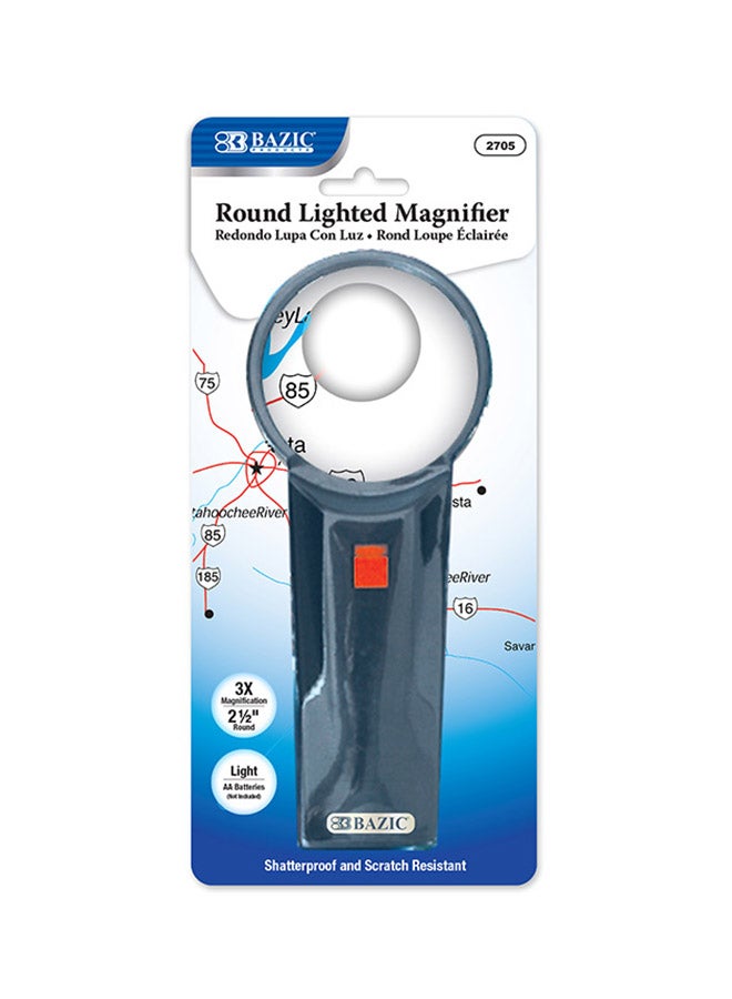 Round 3x Lighted Magnifier 2.5 inch Multicolour