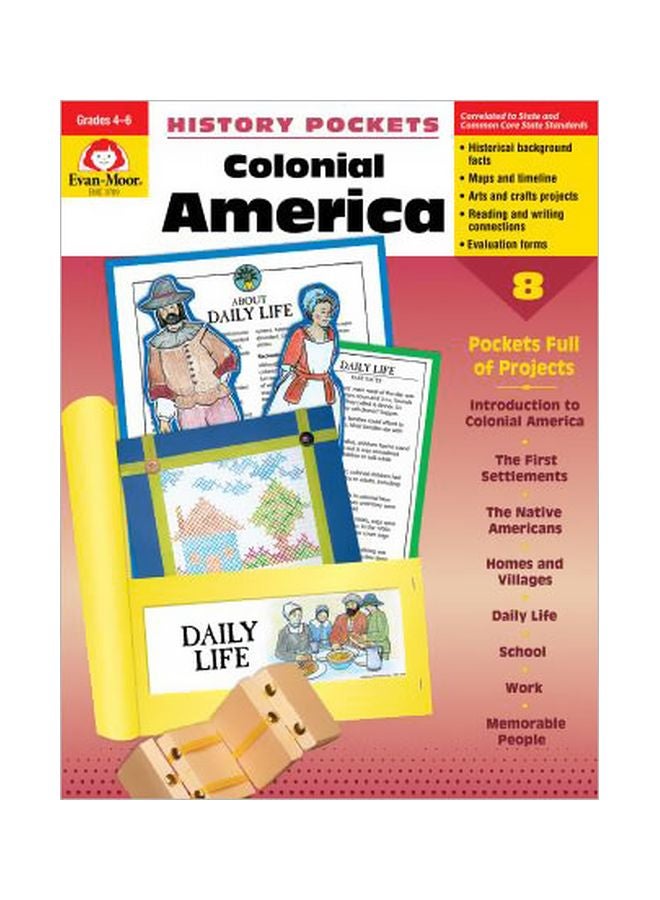 Colonial America Grade 4-6+ Paperback English by Evan-Moor Educational Publishers - 37622