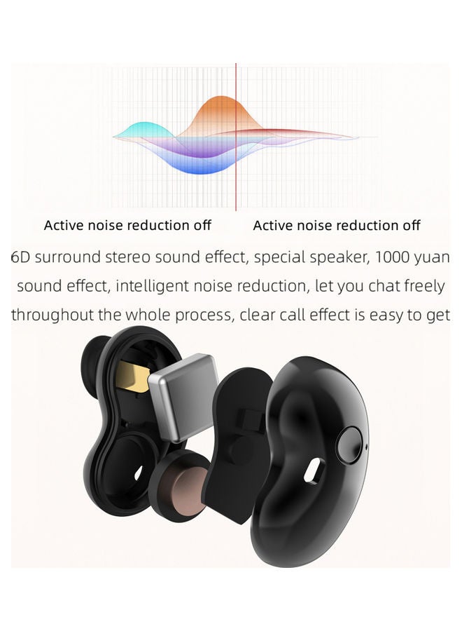 Generic - S6 Plus TWS In-Ear Wireless Bluetooth Earbuds Black - Image 1