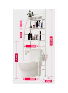 NuSense Metal Toilet Space Saver Shelf White 166cm  - Image 1