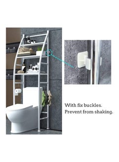 NuSense Metal Toilet Space Saver Shelf White 166cm  - Image 2