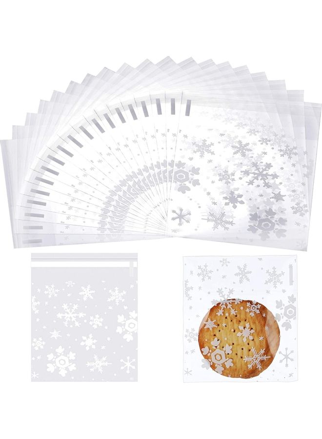 Generic - 200-Piece Snowflake Cookie Candy Bags Set Clear 5.5 x 5.5inch - Image 1