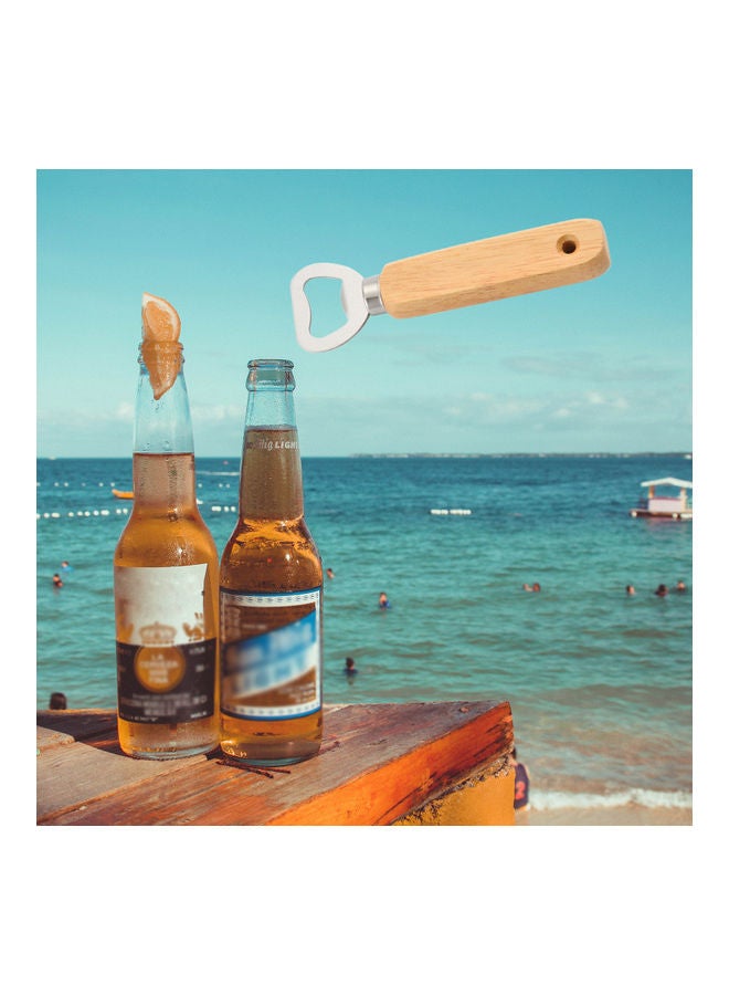 Can Hang Corkscrew With Wooden Handle Brown/Silver 14x2x4cm  - Image 2