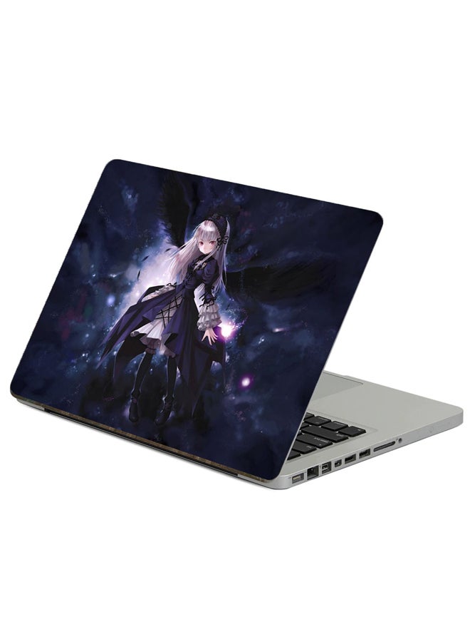 Fast Print Anime Girl Printed Laptop Sticker Multicolor