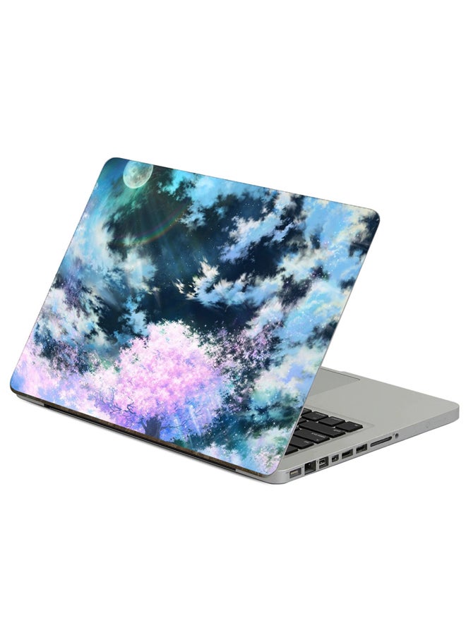 Fast Print Sakura Art Printed Laptop Sticker Multicolor