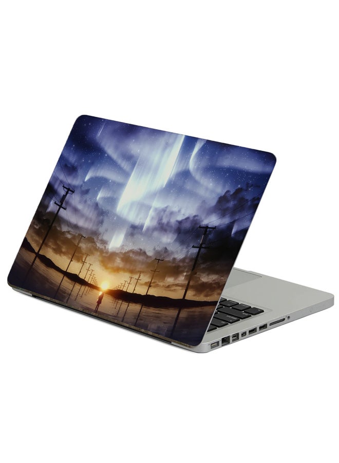 Fast Print Silhouette Starry Sky Printed Laptop Sticker Multicolor
