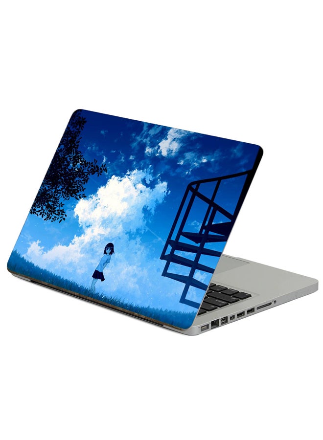 Fast Print Anime Girl Printed Laptop Sticker Multicolor