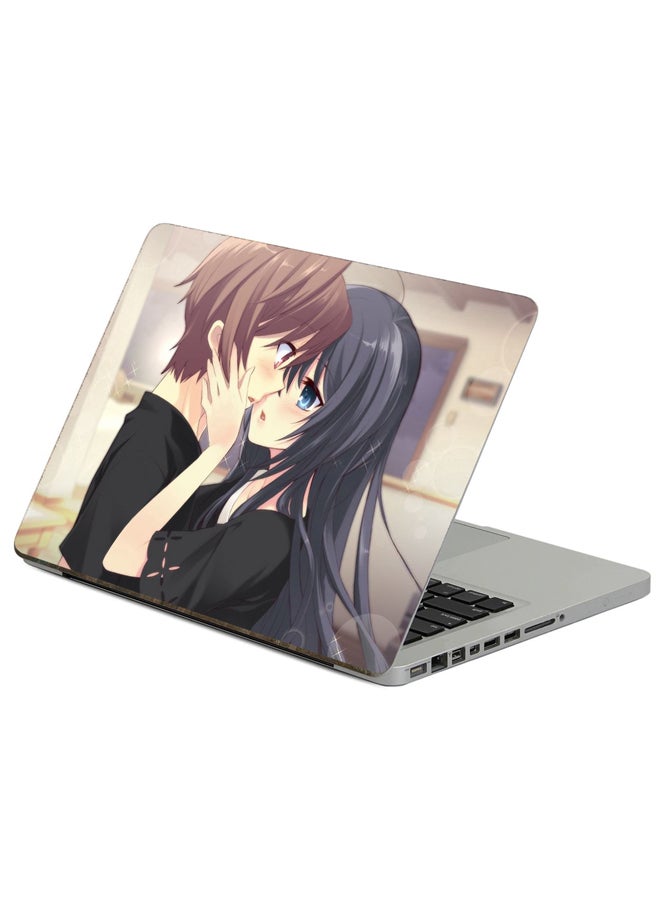 Fast Print Anime Boy Printed Laptop Sticker Multicolor