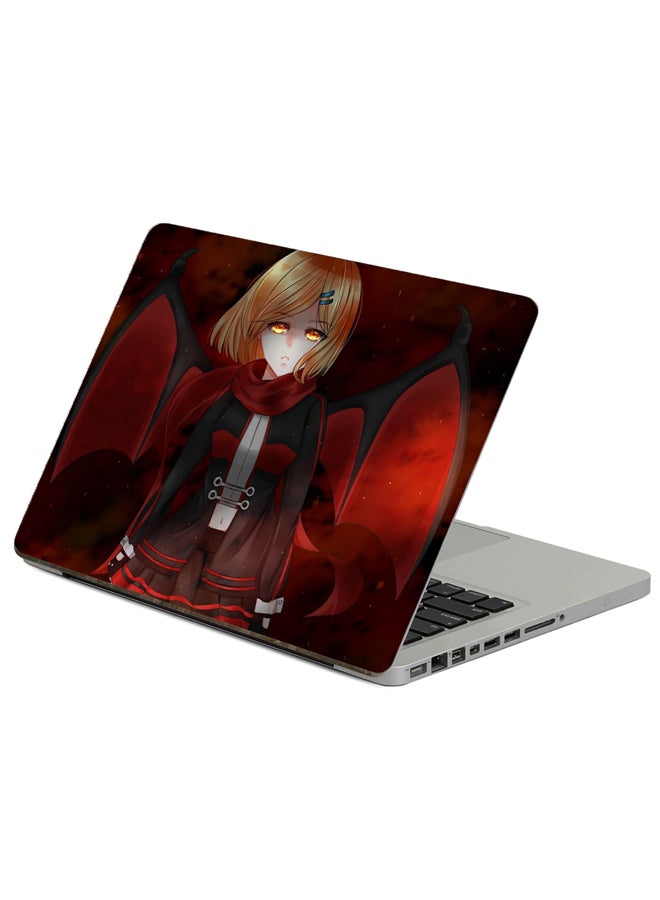 Fast Print Girl Anime Printed Laptop Sticker Multicolor
