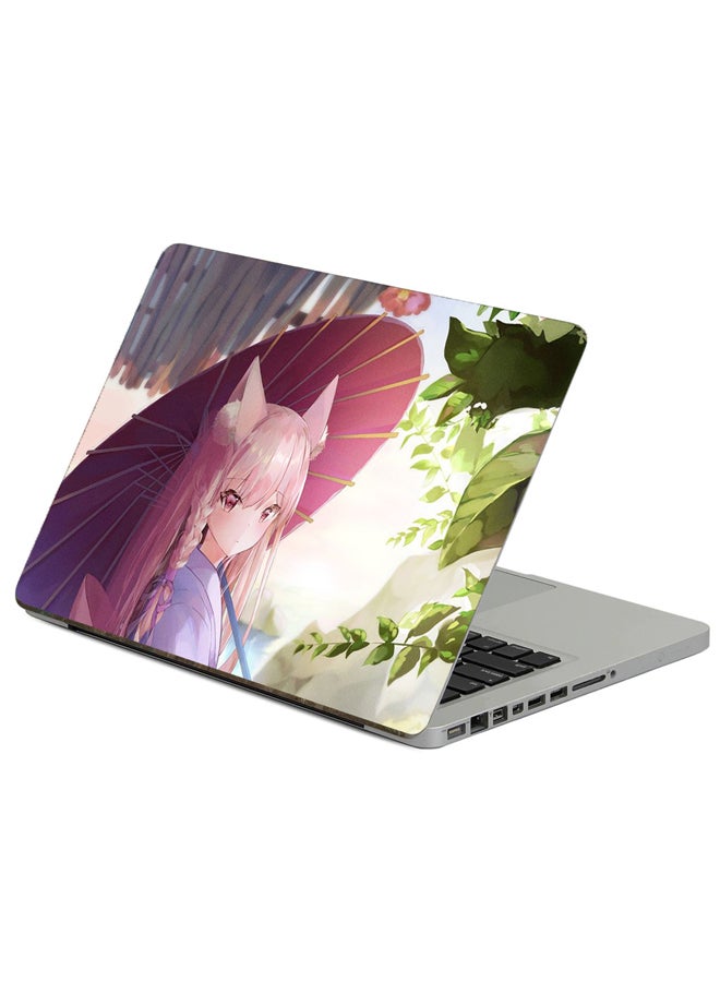 Fast Print Girl Kimono Printed Laptop Sticker Multicolor 