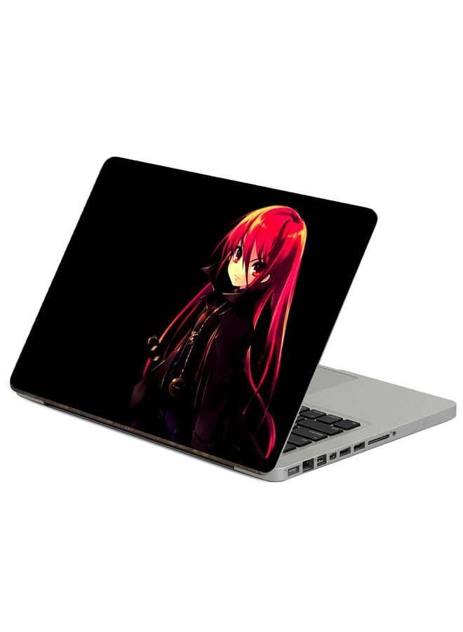 Fast Print Anime Girl Printed Laptop Sticker Multicolor