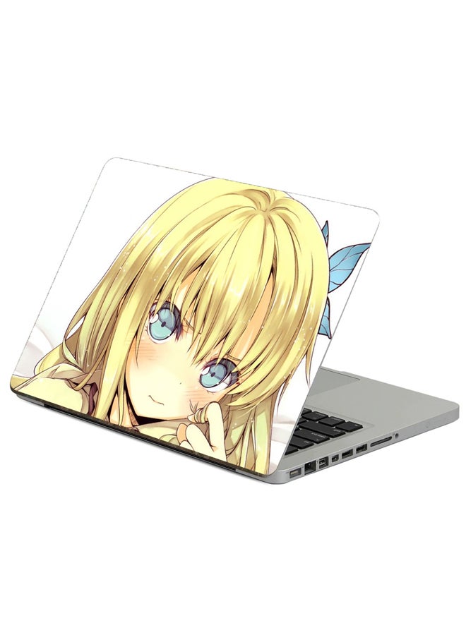 Fast Print Girl Cute Printed Laptop Sticker Multicolor