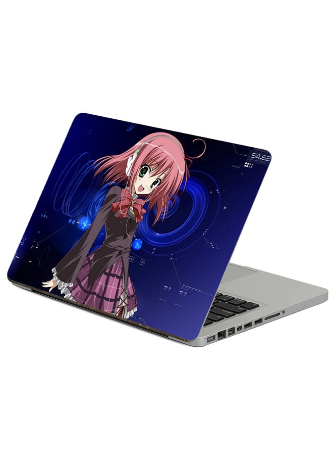 Fast Print Girl Cute Printed Laptop Sticker Multicolor