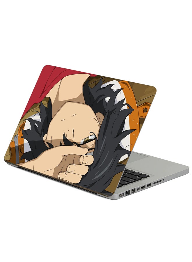 Fast Print Boy Brunette Printed Laptop Sticker Multicolor
