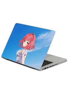 Girl Glance Printed Laptop Sticker Multicolor