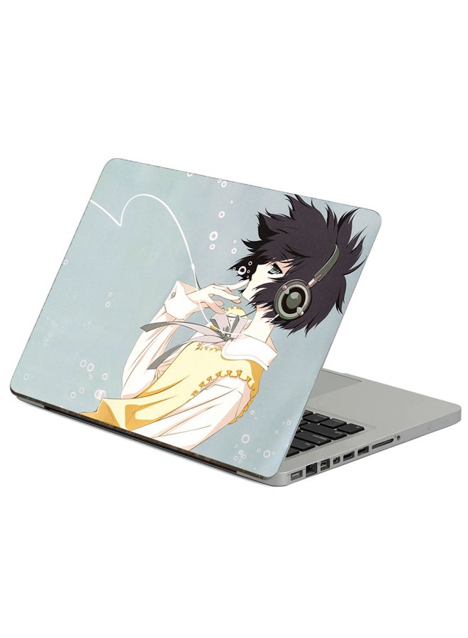 Fast Print Anime Girl Printed Laptop Sticker Multicolor