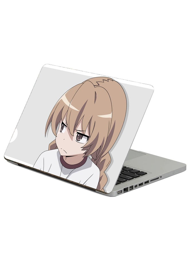 Fast Print Anime Girl Printed Laptop Sticker Multicolor