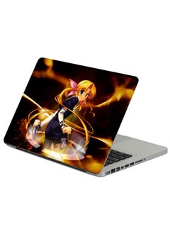 Fast Print Girl Blonde Printed Laptop Sticker Multicolor 