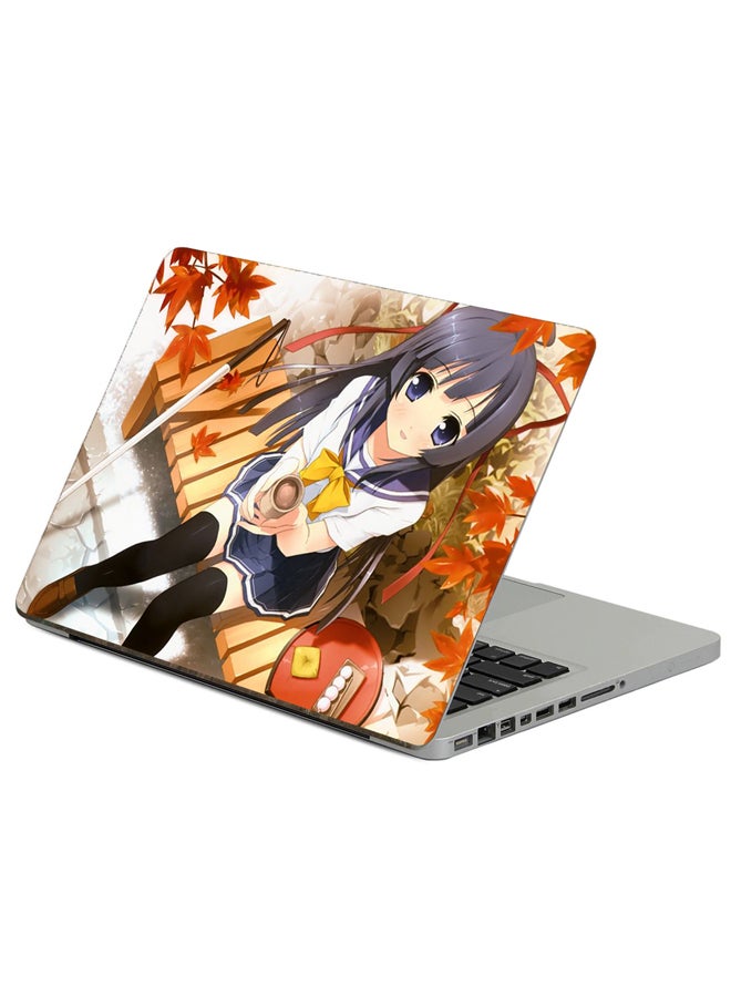 Fast Print Girl Bench Printed Laptop Sticker Multicolor