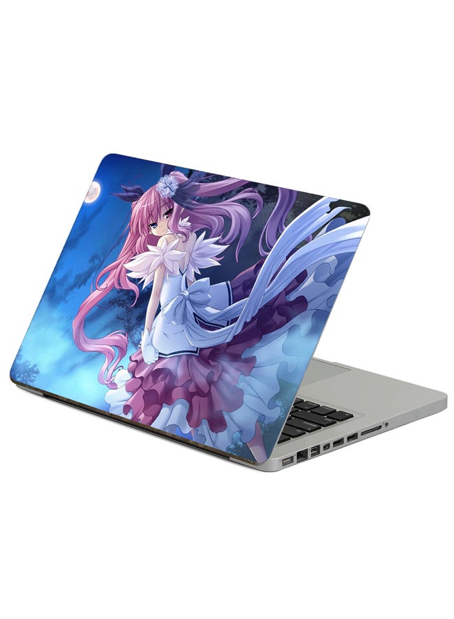 Girl Hair Printed Laptop Sticker Multicolor