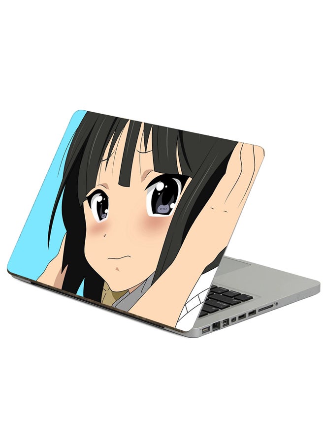 Fast Print Anime Girl Printed Laptop Sticker Multicolor