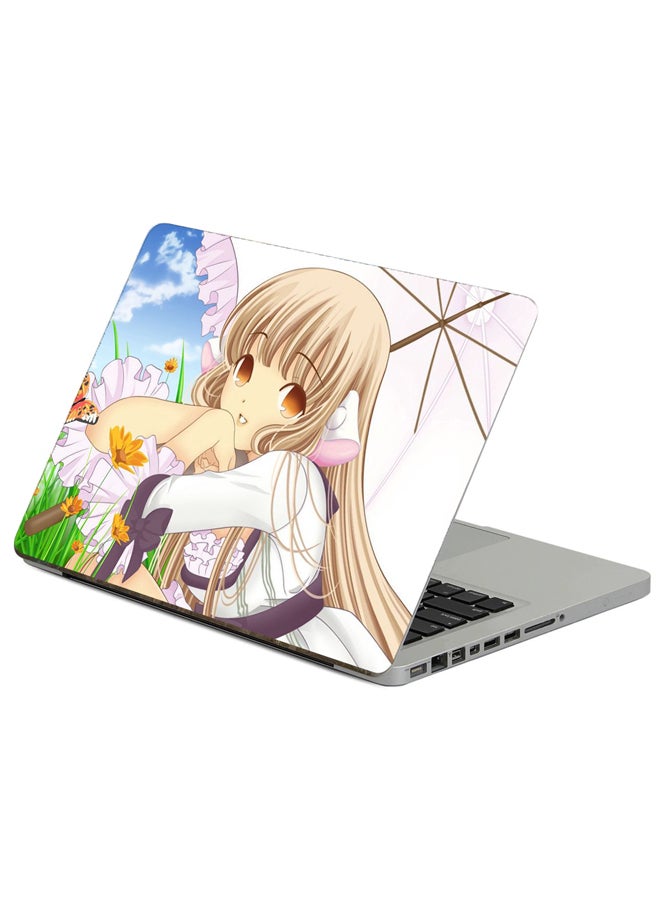 Fast Print Chobits Girl Printed Laptop Sticker Multicolor