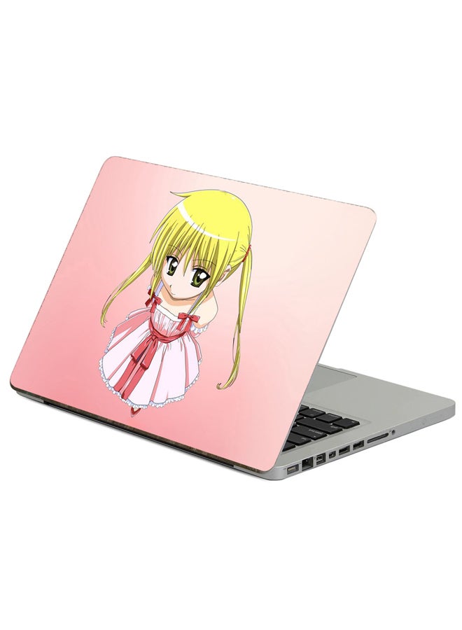 Fast Print Girl Blonde Printed Laptop Sticker Multicolor