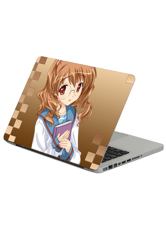 Fast Print Girl Cute Printed Laptop Sticker Multicolor