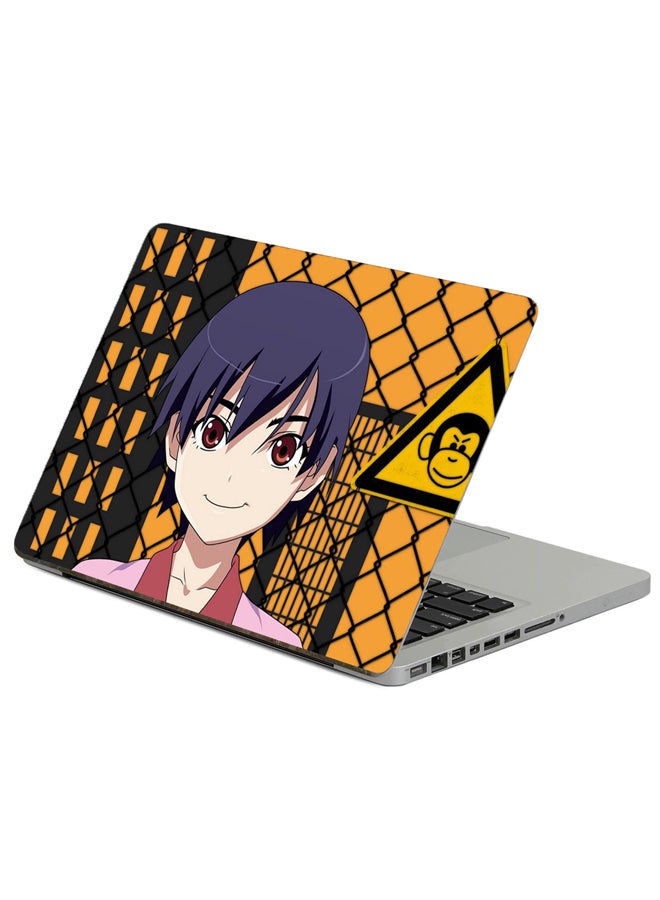 Fast Print Anime Girl Cute Printed Laptop Sticker Multicolor