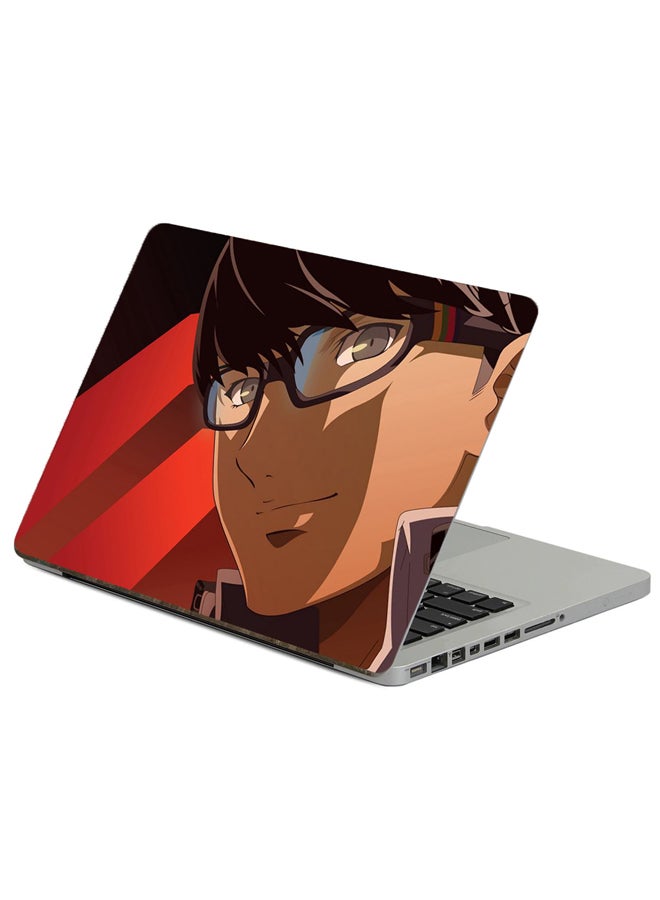 Fast Print Boy Brunette Printed Laptop Sticker Multicolor