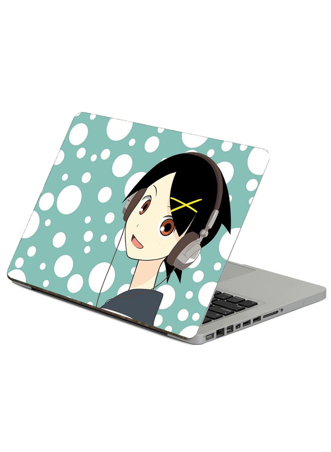Fast Print Anime Black Printed Laptop Sticker Multicolor