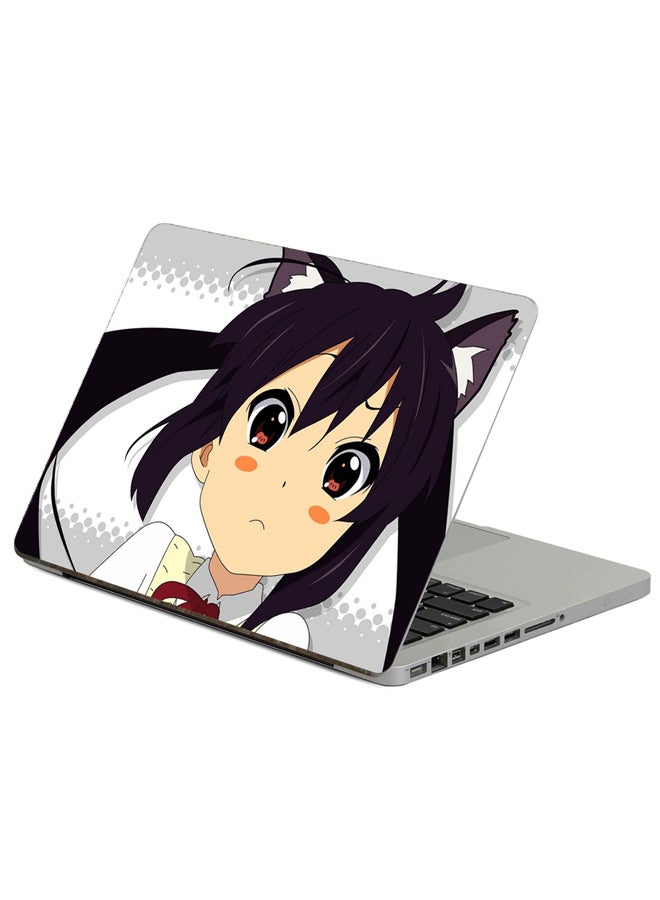 Fast Print Anime Girl Printed Laptop Sticker Multicolor