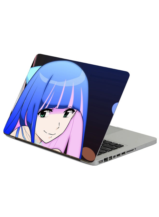 Fast Print Girl Cute Printed Laptop Sticker Multicolor
